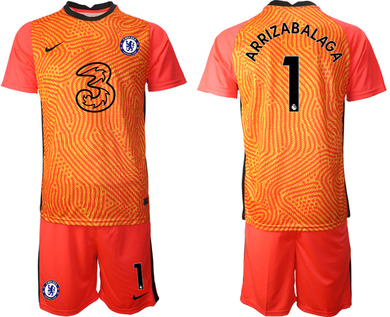Men 2021 Chelsea red goalkeeper #1 soccer jerseys